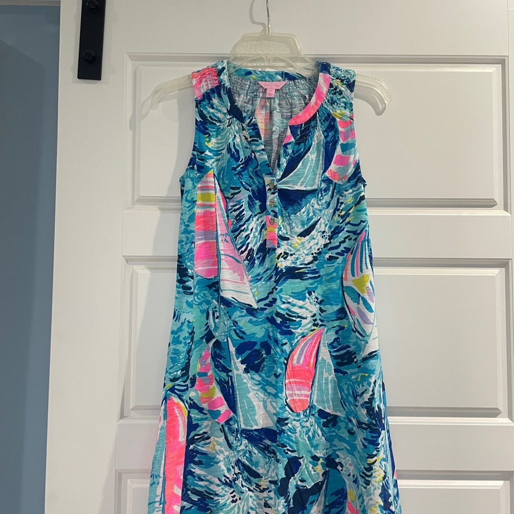 Lilly Pulitzer Floral Print Dress in Blue and Pink